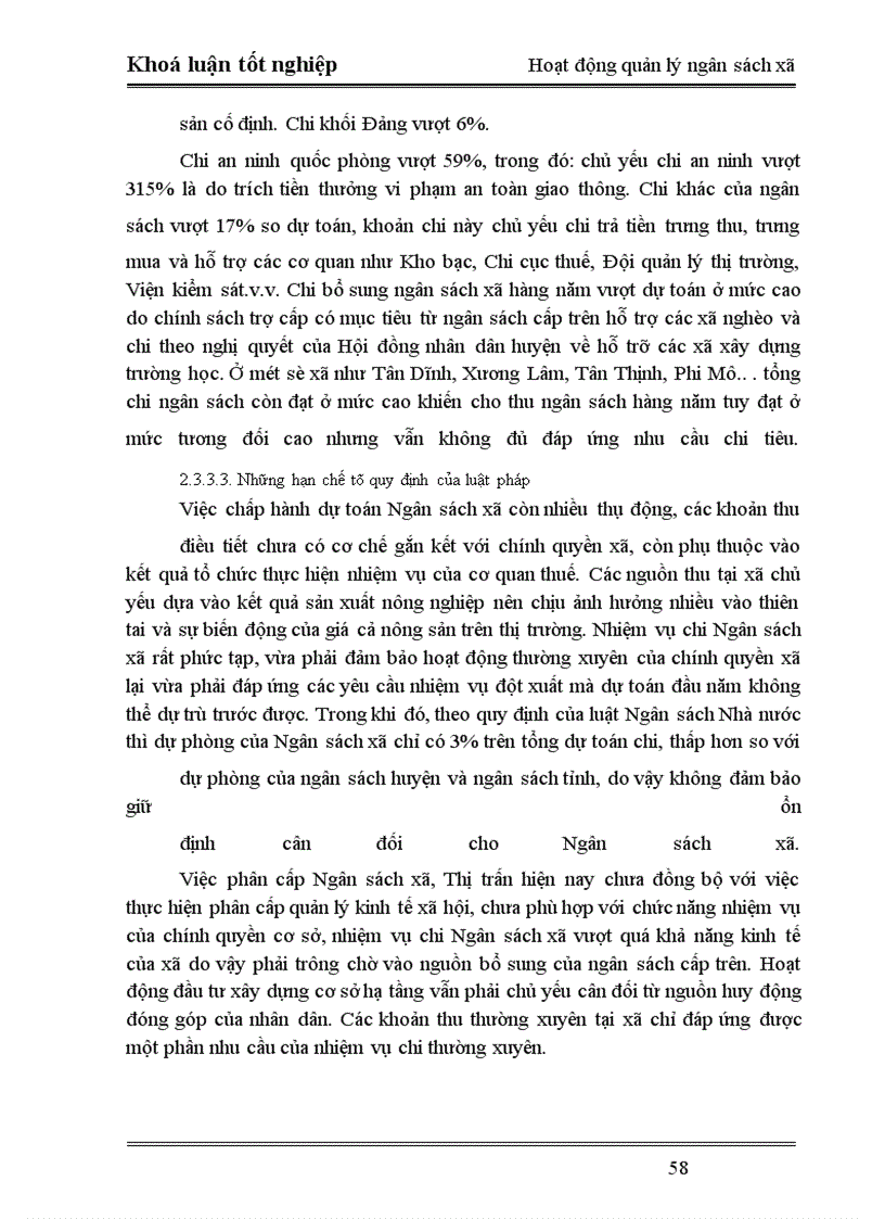 image for page Phân tích tình hình hoạt động quản lý Ngân sách xã trên địa bàn huyện Lạng Giang –Bắc Giang. Thực trạng và giải pháp