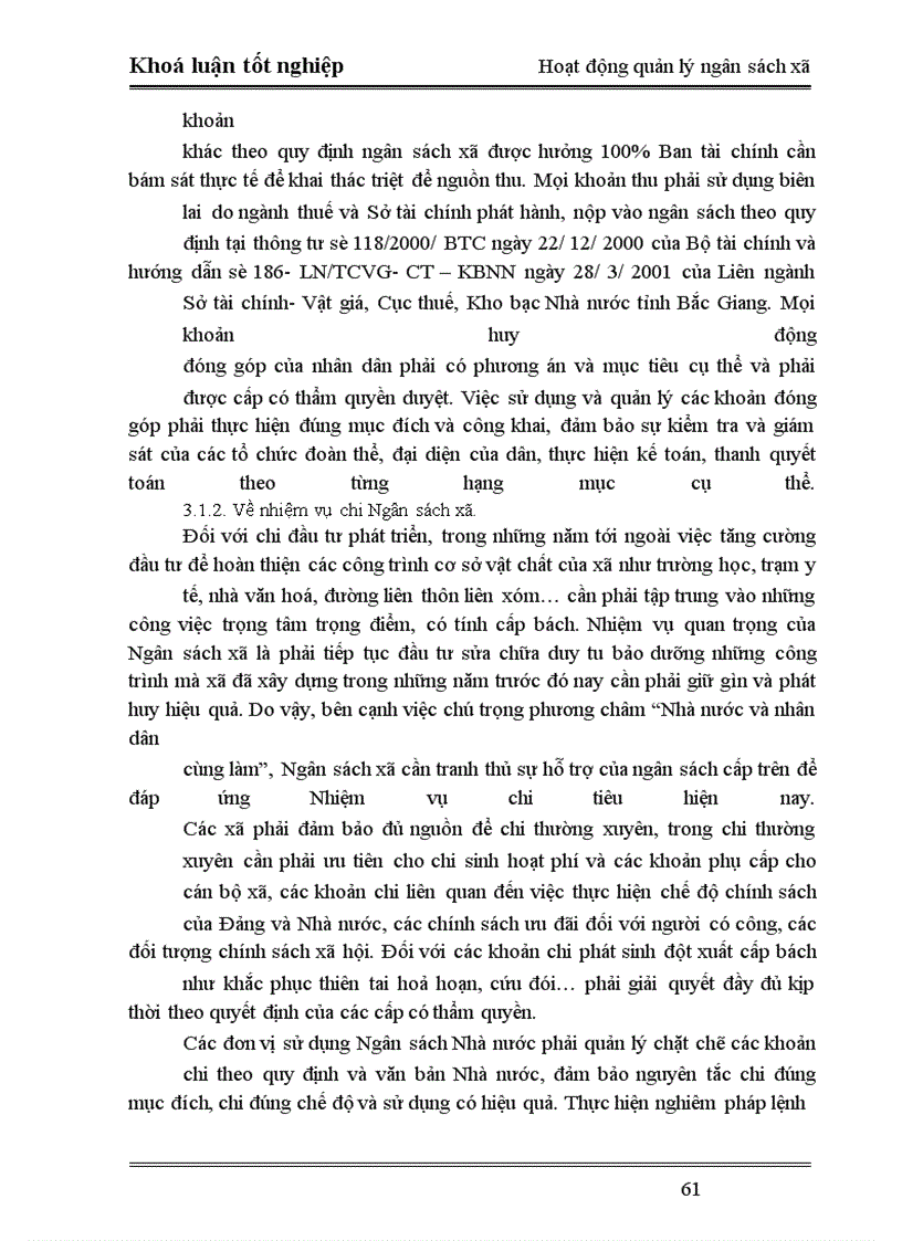 image for page Phân tích tình hình hoạt động quản lý Ngân sách xã trên địa bàn huyện Lạng Giang –Bắc Giang. Thực trạng và giải pháp