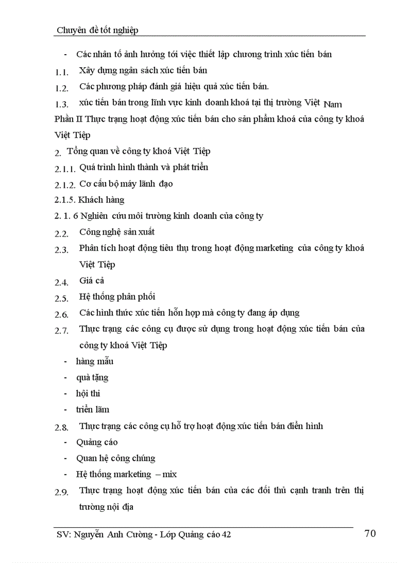 image for page Hoàn thiện hoạt động xúc tiến bán của công ty khoá Việt Tiệp