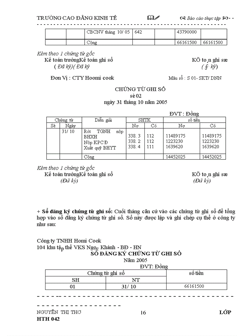 image for page Báo cáo thực tập tại Công ty TNHH TM Homi Cook