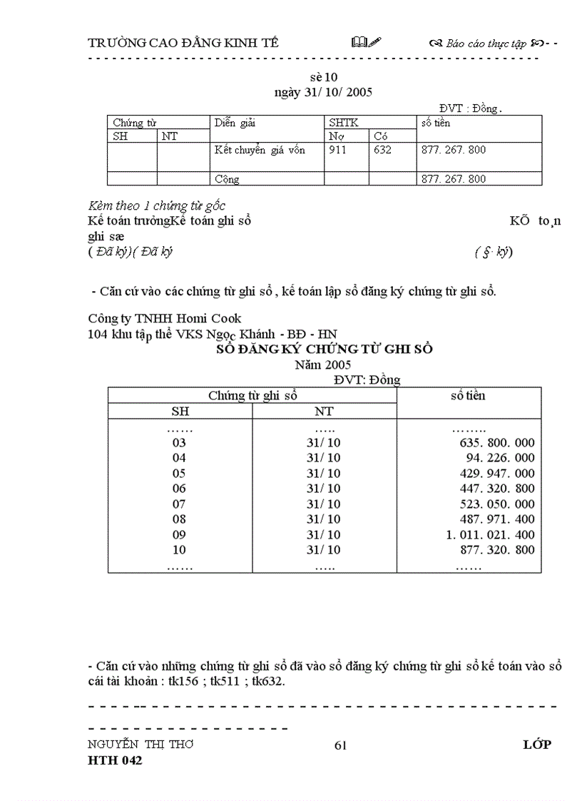 image for page Báo cáo thực tập tại Công ty TNHH TM Homi Cook