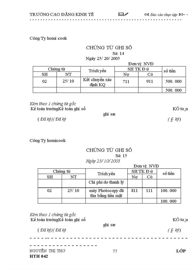 image for page Báo cáo thực tập tại Công ty TNHH TM Homi Cook