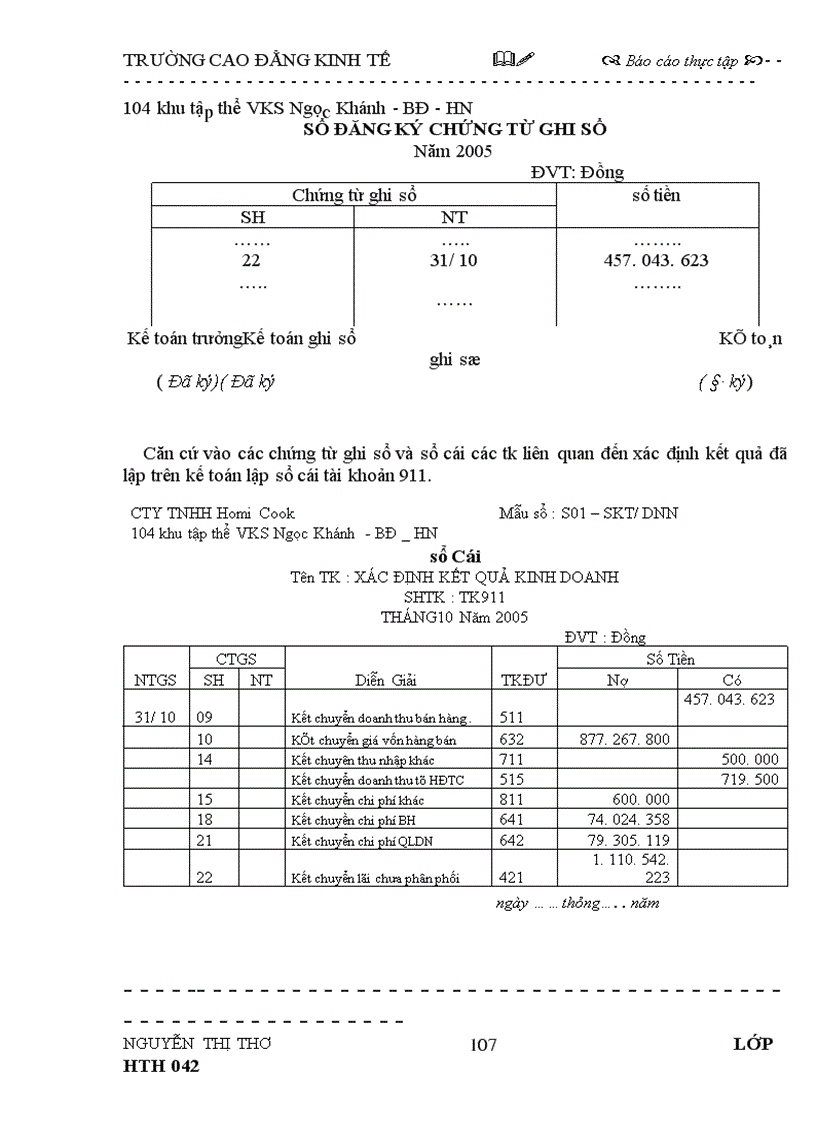 image for page Báo cáo thực tập tại Công ty TNHH TM Homi Cook