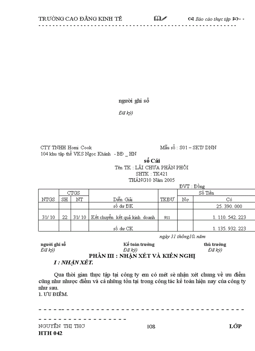 image for page Báo cáo thực tập tại Công ty TNHH TM Homi Cook
