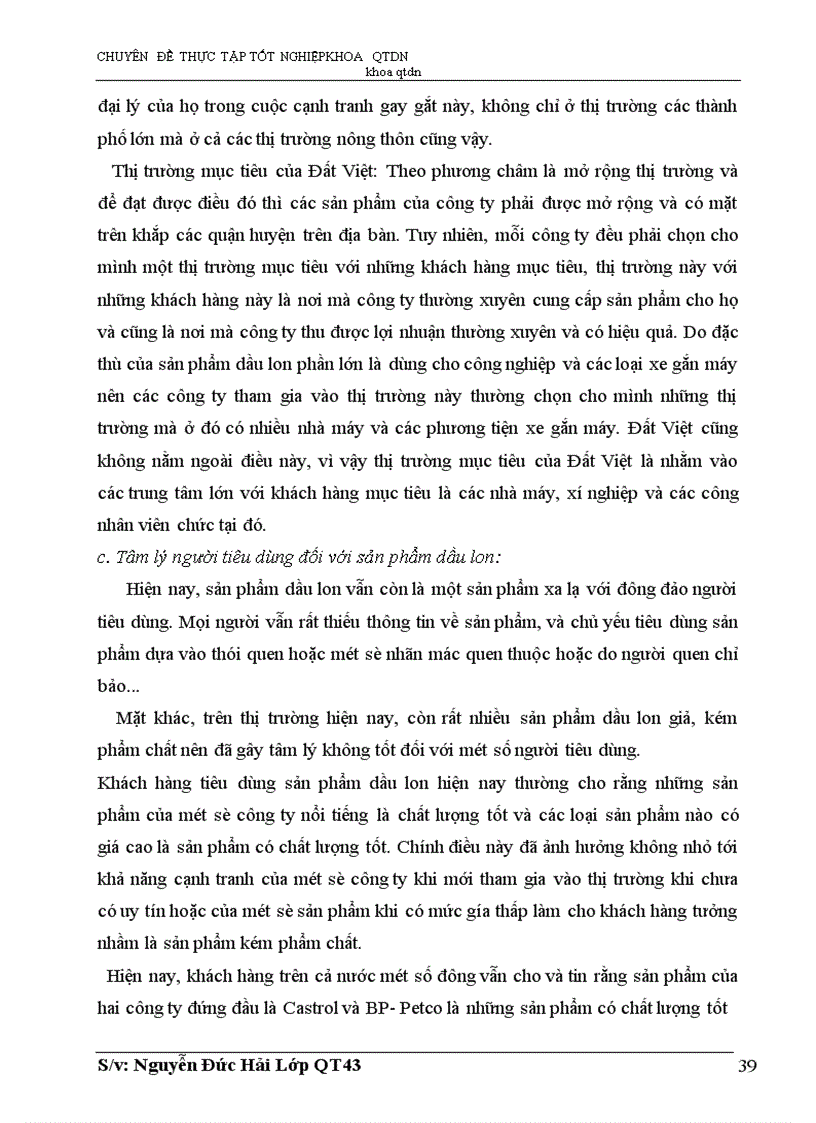 image for page Marketing- Mix trong tiêu thụ sản phẩm dầu lon ở Công ty TNHH Đất Việt