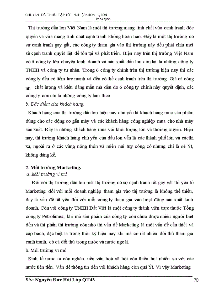 image for page Marketing- Mix trong tiêu thụ sản phẩm dầu lon ở Công ty TNHH Đất Việt