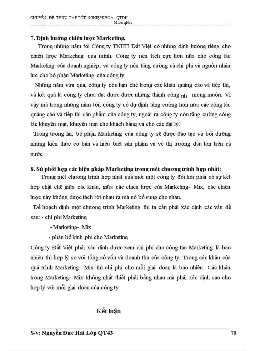 image for page Marketing- Mix trong tiêu thụ sản phẩm dầu lon ở Công ty TNHH Đất Việt