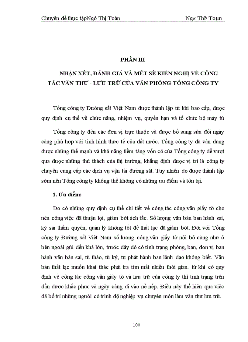image for page Hoàn thiện công tác văn thư – lưu trữ tại Văn phòng Tổng công ty Đường sắt Việt Nam