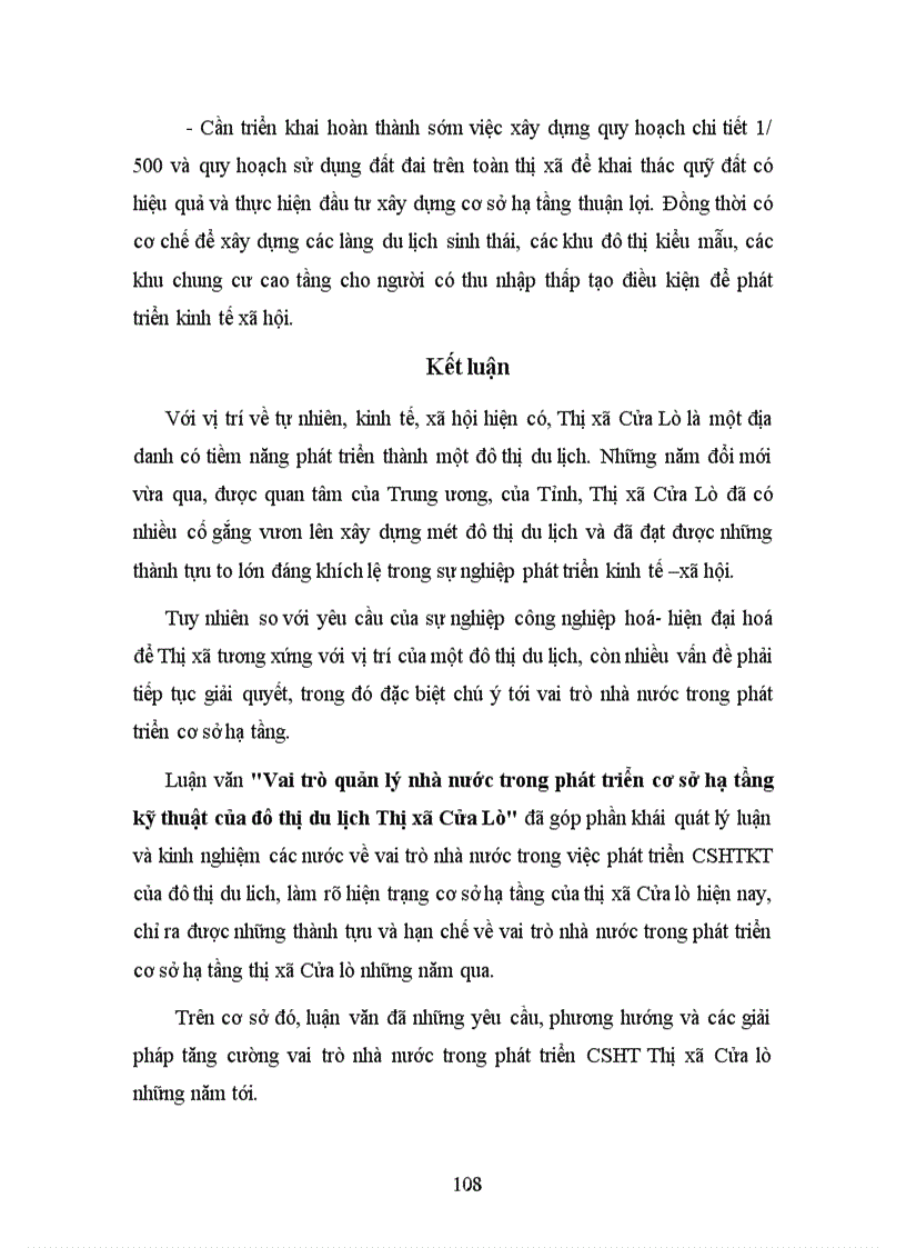 image for page Vai trò quản lý nhà nước trong phát triển cơ sở hạ tầng kỹ thuật của đô thị du lịch Thị xã Cửa Lò