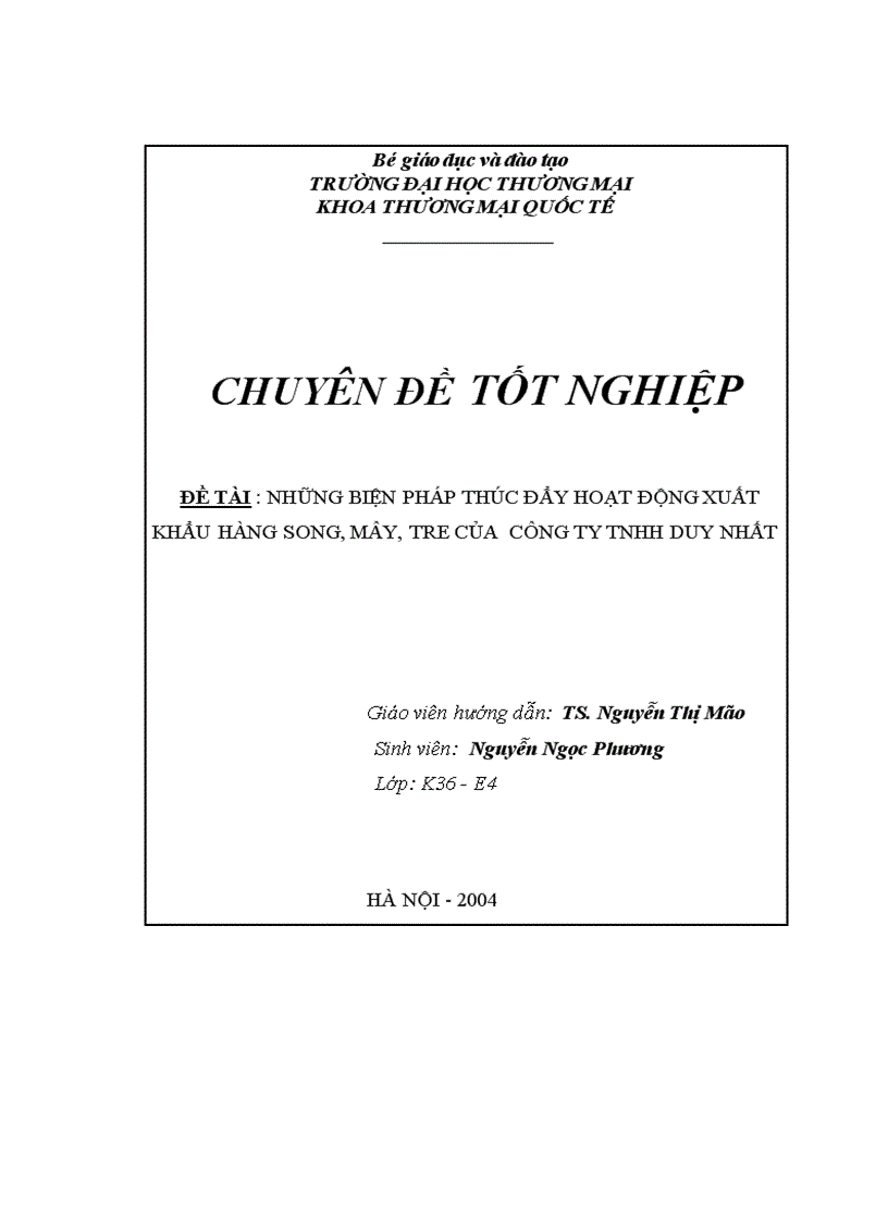 image for page Hoạt động xuất khẩu hàng song mây tre của Công ty TNHH Duy Nhất