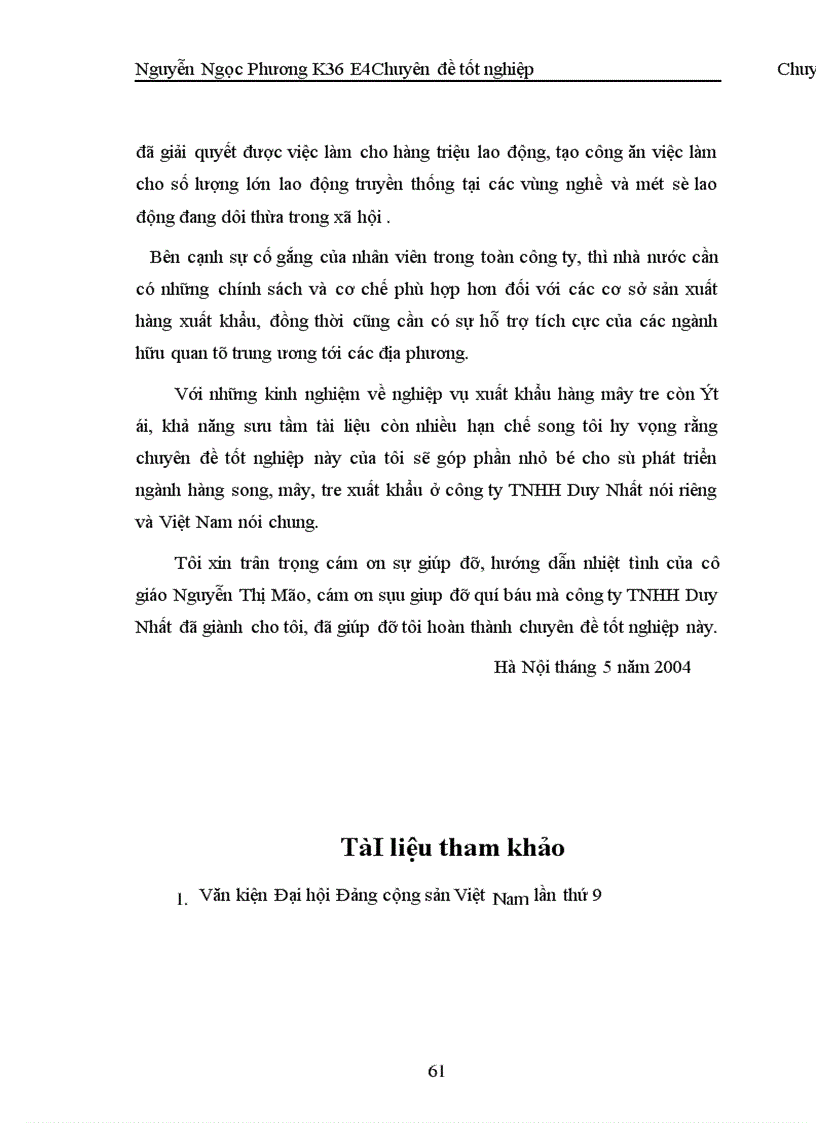 image for page Hoạt động xuất khẩu hàng song mây tre của Công ty TNHH Duy Nhất