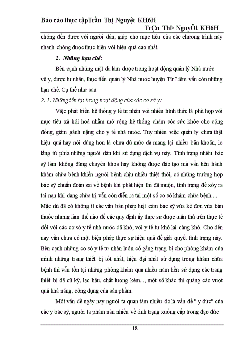 image for page Thực trạng công tác quản lý hành nghề y, dược tư nhân của huyện Từ Liêm