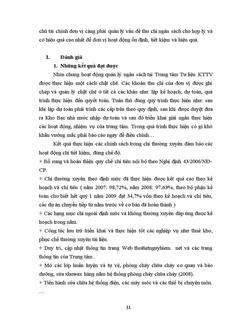 image for page Những kiến nghị, giải pháp nhằm nâng cao hiệu quả quản lý ngân sách tại Trung tâm Tư liệu KTTV