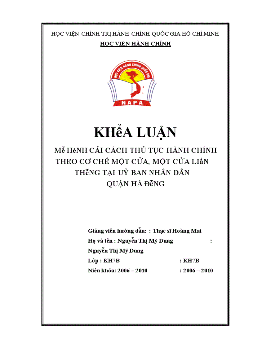 image for page Mô hình cải cách thủ tục hành chính theo cơ chế một cửa, một cửa liên thông tại Uỷ ban nhân dân Quận Hà Đông