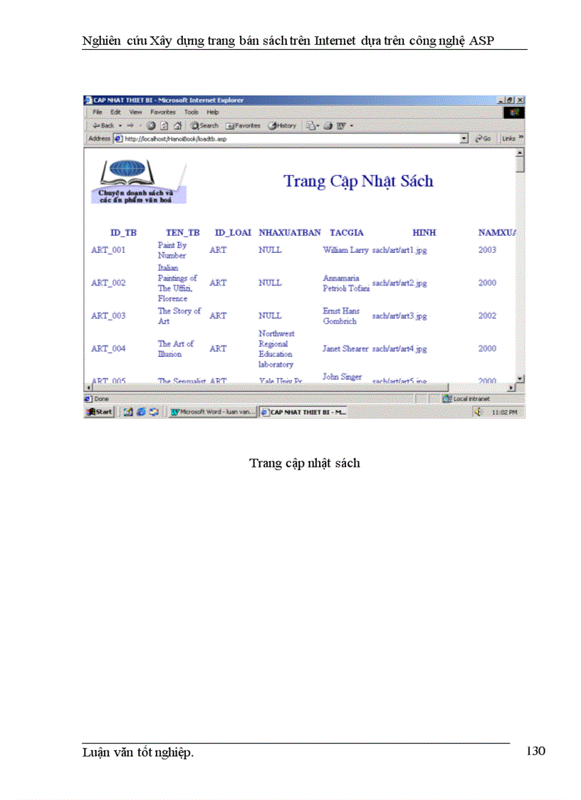 image for page Nghiên cứu xây dựng một trang bán sách trên Internet dựa trên công nghệ Active Server Page (ASP )