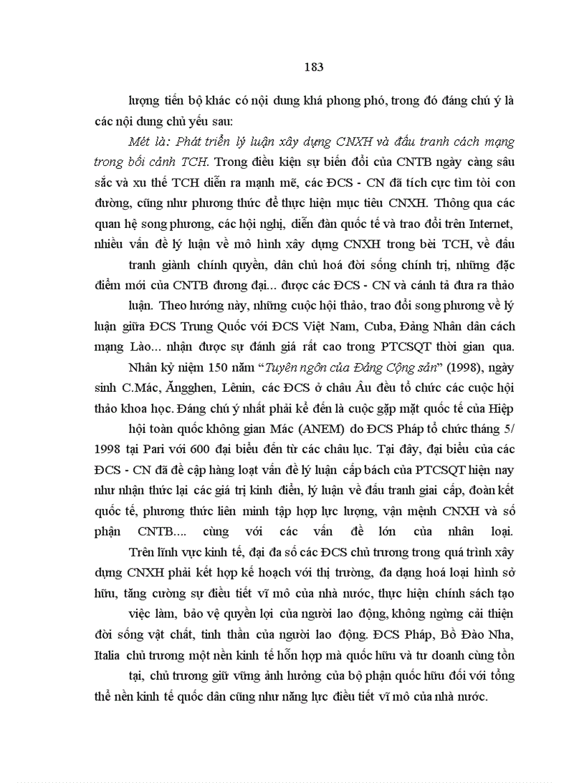 image for page Quá trình tập hợp lực lượng trong phong trào cộng sản quốc tế từ năm 1991 đến 2005