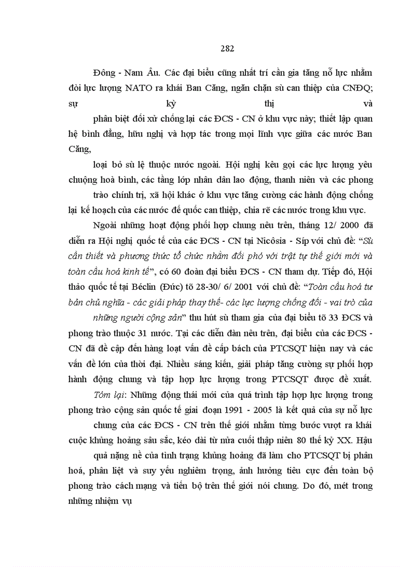 image for page Quá trình tập hợp lực lượng trong phong trào cộng sản quốc tế từ năm 1991 đến 2005