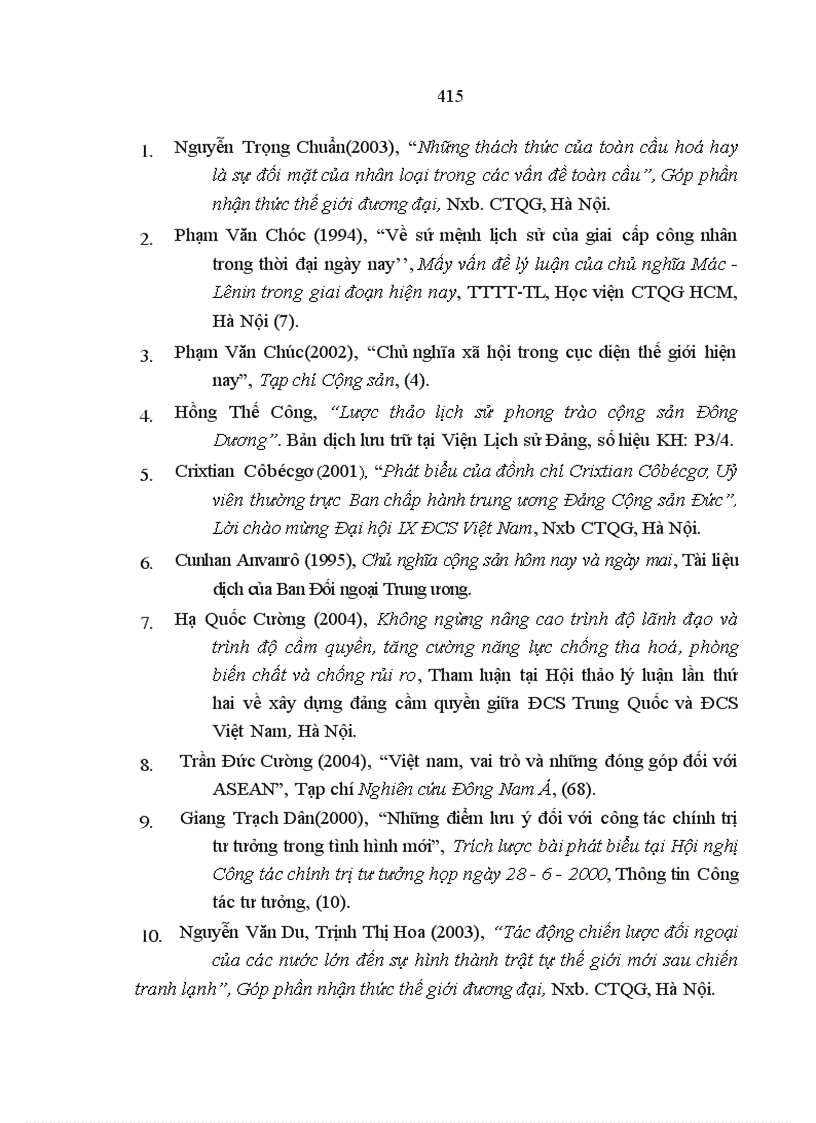 image for page Quá trình tập hợp lực lượng trong phong trào cộng sản quốc tế từ năm 1991 đến 2005