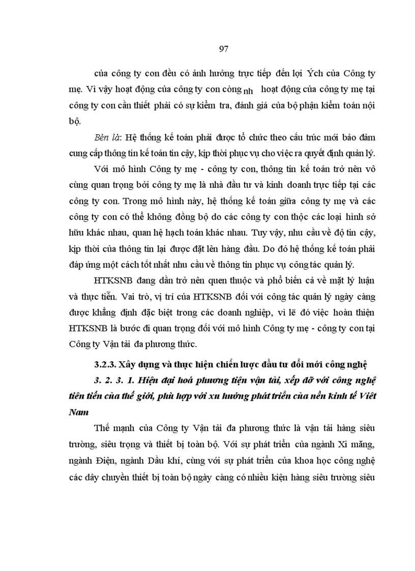 image for page Đổi mới tổ chức, quản lý ở Công ty Vận tải đa phương thức theo mô hình Công ty mẹ - công ty con