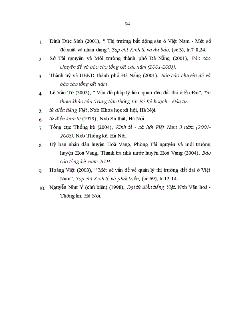 image for page Thực thi quyền sử dụng đất ở huyện hoà vang thành phố đà nẵng áp lý, những qui định có tính pháp qui