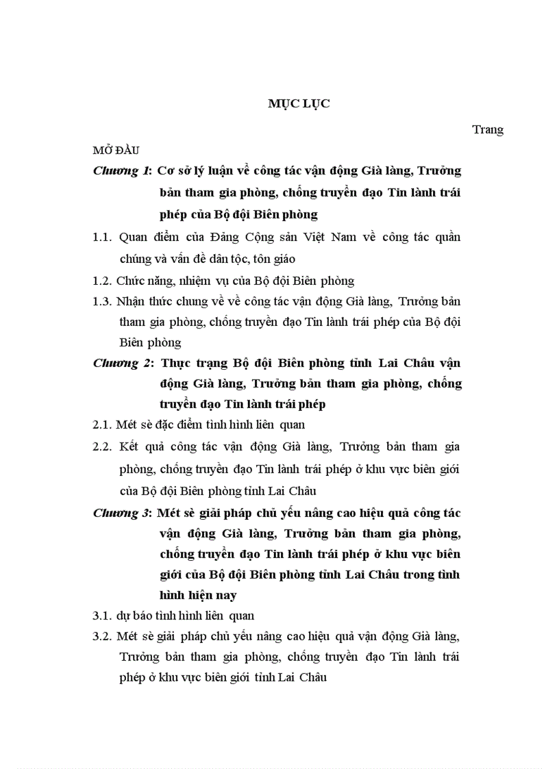 image for page Nâng cao hiệu quả vận động Già làng trưởng bản tham gia phòng chống truyền đạo tin lành trái phép ở khu vực biên giới của Bộ đội Biên phòng Tỉnh Lai Châu