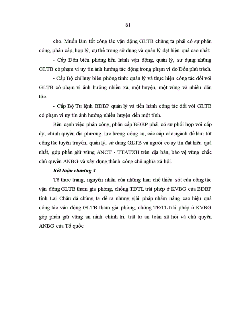 image for page Nâng cao hiệu quả vận động Già làng trưởng bản tham gia phòng chống truyền đạo tin lành trái phép ở khu vực biên giới của Bộ đội Biên phòng Tỉnh Lai Châu