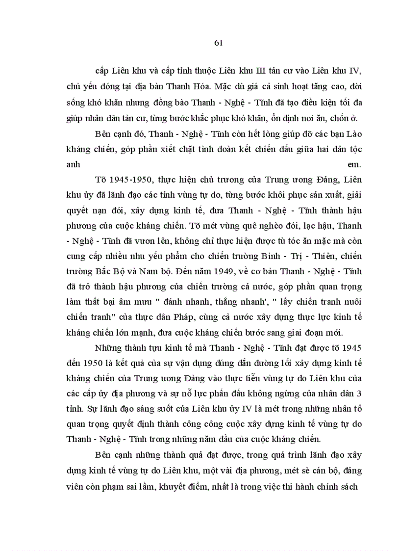 image for page Đảng bộ Liên khu IV l•nh đạo xây dựng kinh tế trong kháng chiến chống thực dân Pháp (1945-1954)