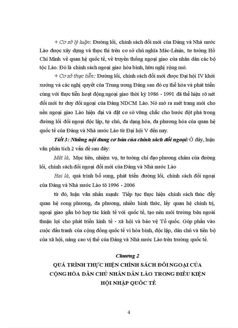 Chính sách đối ngoại trong điều kiện hội nhập quốc tế của Cộng hòa dân chủ nhân dân Lào