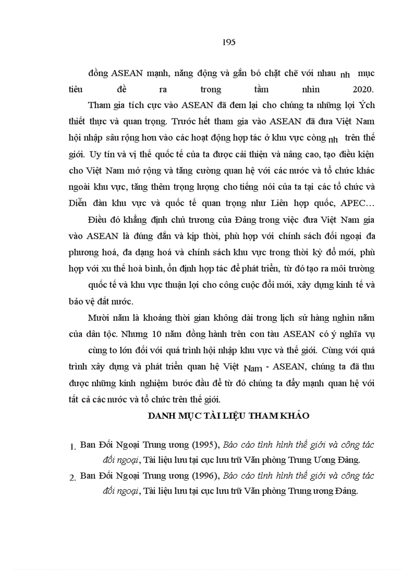 image for page Đảng lãnh đạo xây dựng và phát triển quan hệ Việt Nam - ASEAN từ năm 1995 đến năm 2005