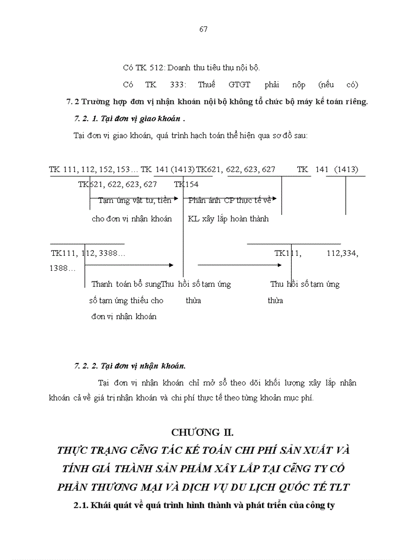 image for page Hoàn thiện công tác hạch toán kế toán CPSX và tính giá thành sản phẩm xây lắp tại Công ty Cổ phần thương mại và dịch vụ du lịch quốc tế TLT