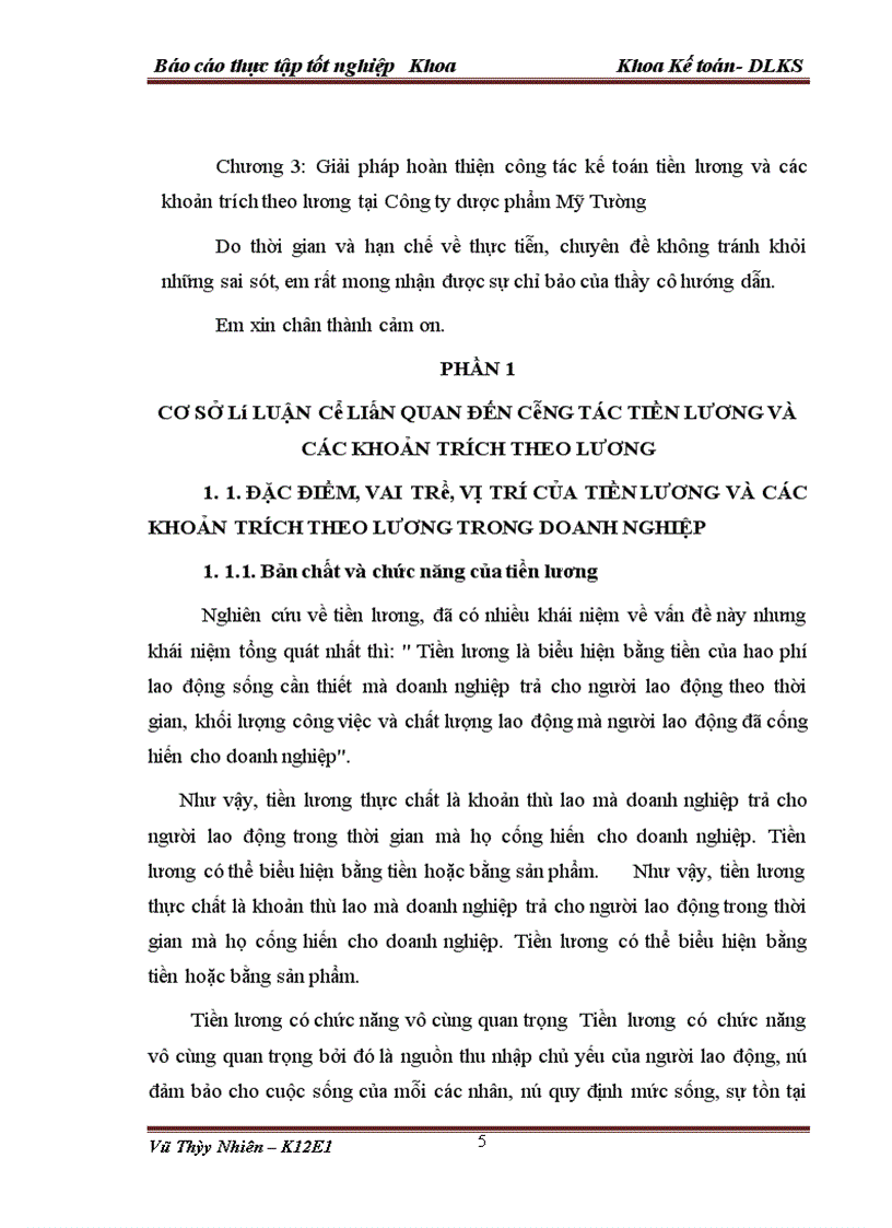 image for page Kế toán tiền lương và các khoản trích theo lương tại Công ty dược phẩm Mỹ Tường