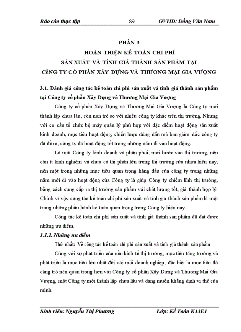 image for page Kế toán chi phí sản xuất và tính giá thành sản phẩm tại Công ty cổ phần Xây Dựng và Thương Mại Gia Vượng