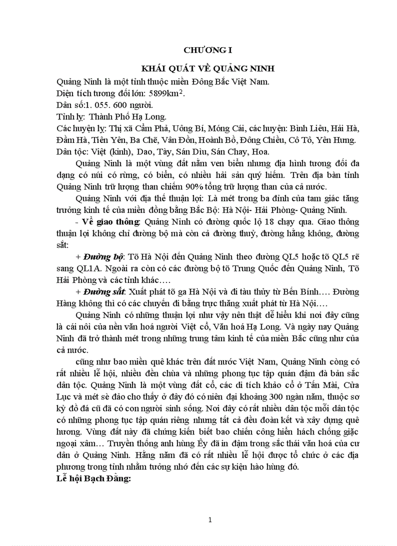 image for page Bài báo cáo về du lịch Vịnh hà Long tỉnh Quảng Ninh