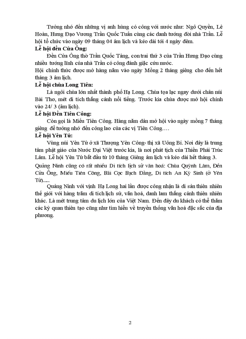 image for page Bài báo cáo về du lịch Vịnh hà Long tỉnh Quảng Ninh