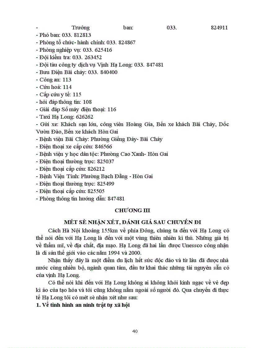 image for page Bài báo cáo về du lịch Vịnh hà Long tỉnh Quảng Ninh