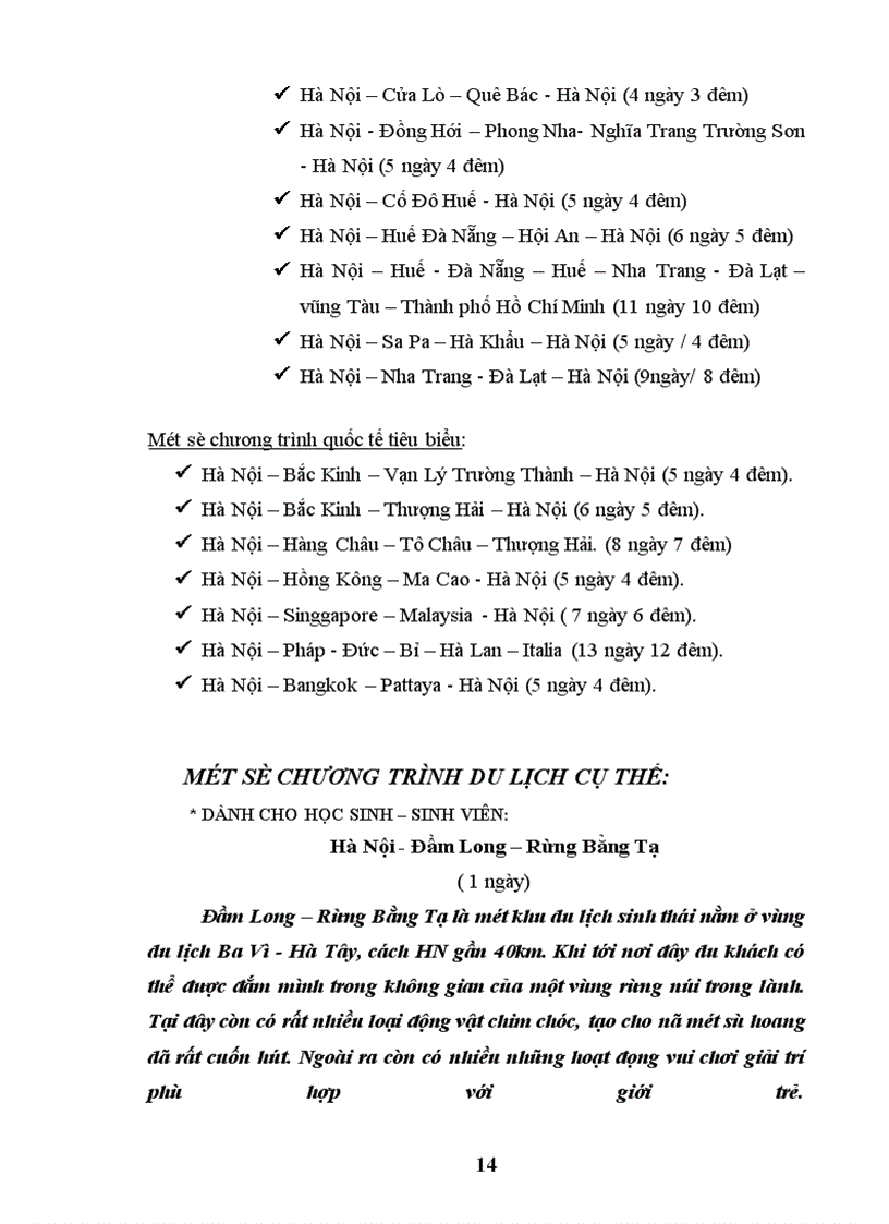 image for page Báo cáo thực tập tốt nghiệp về ngành du lịch ở của Viêt Nam