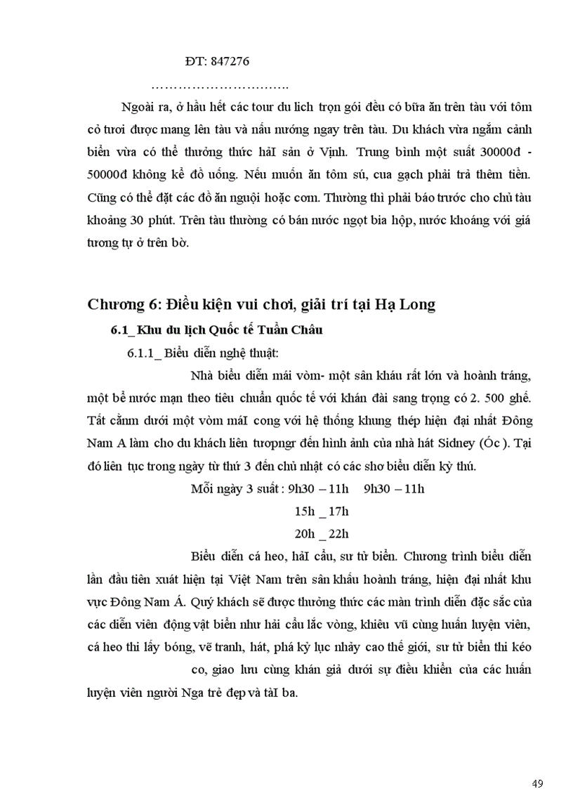image for page Báo cáo thực tập ngành du lịch: Hạ Long