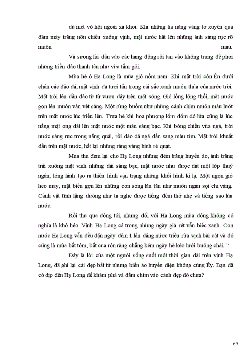 image for page Báo cáo thực tập ngành du lịch: Hạ Long