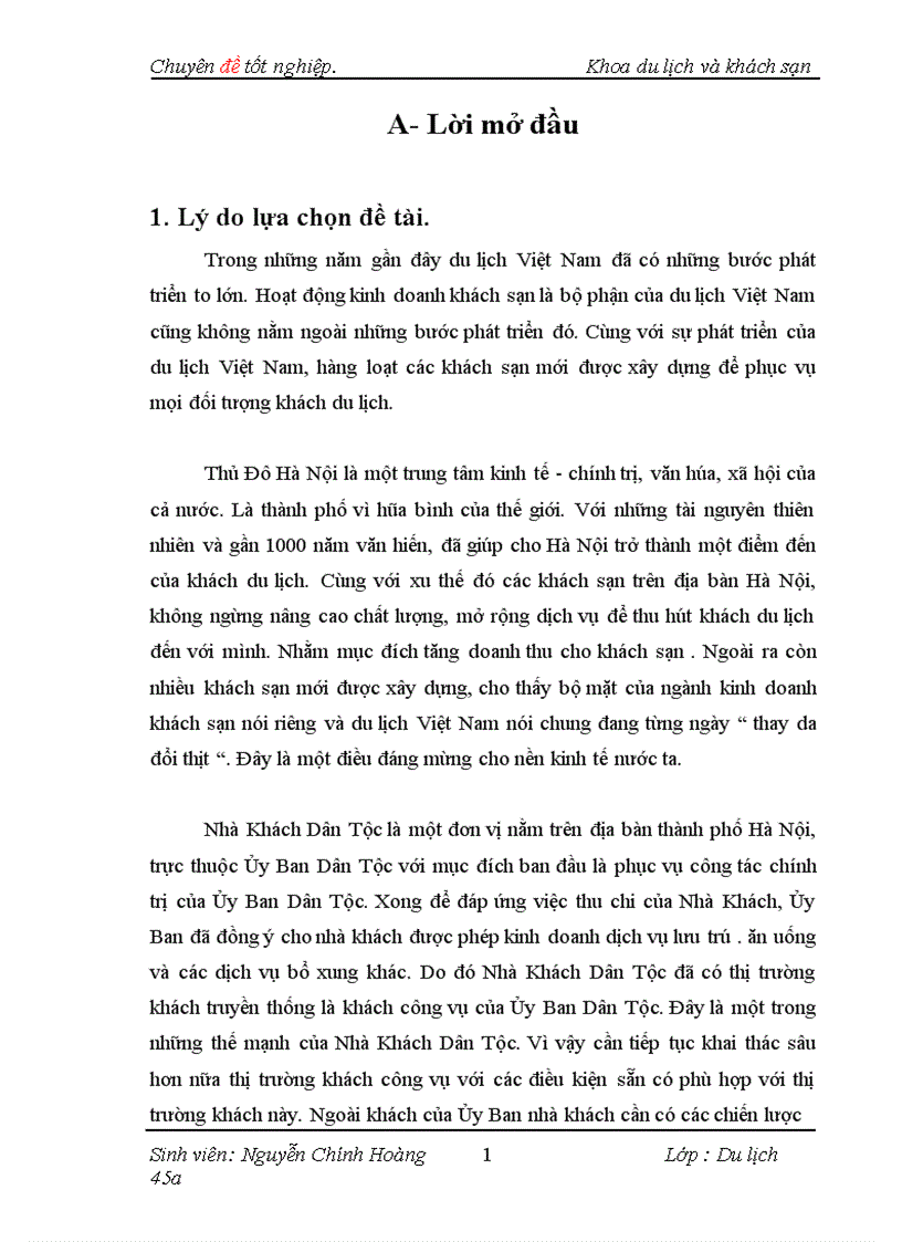 image for page Thực trạng và một số giải pháp nhằm đẩy mạnh việc thu hút thị trường khách công vụ tại Nhà Khách Dân Tộc