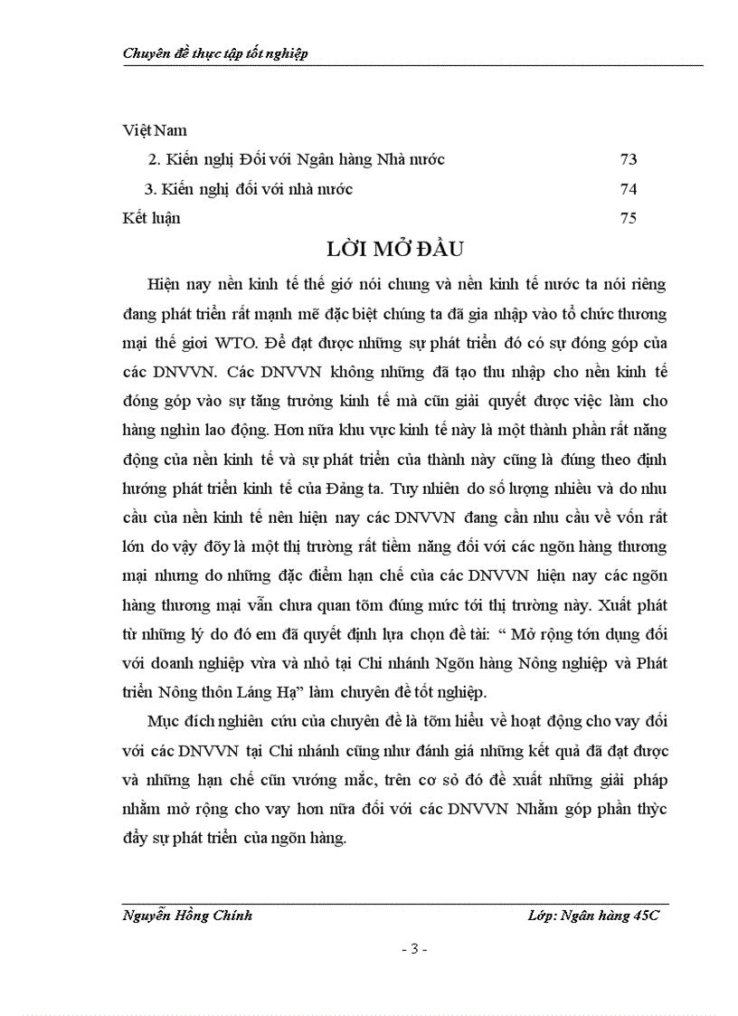 image for page Mở rộng tín dụng đối với doanh nghiệp vừa và nhỏ tại Chi nhánh Ngân hàng Nông nghiệp và Phát triển Nông thôn Láng Hạ