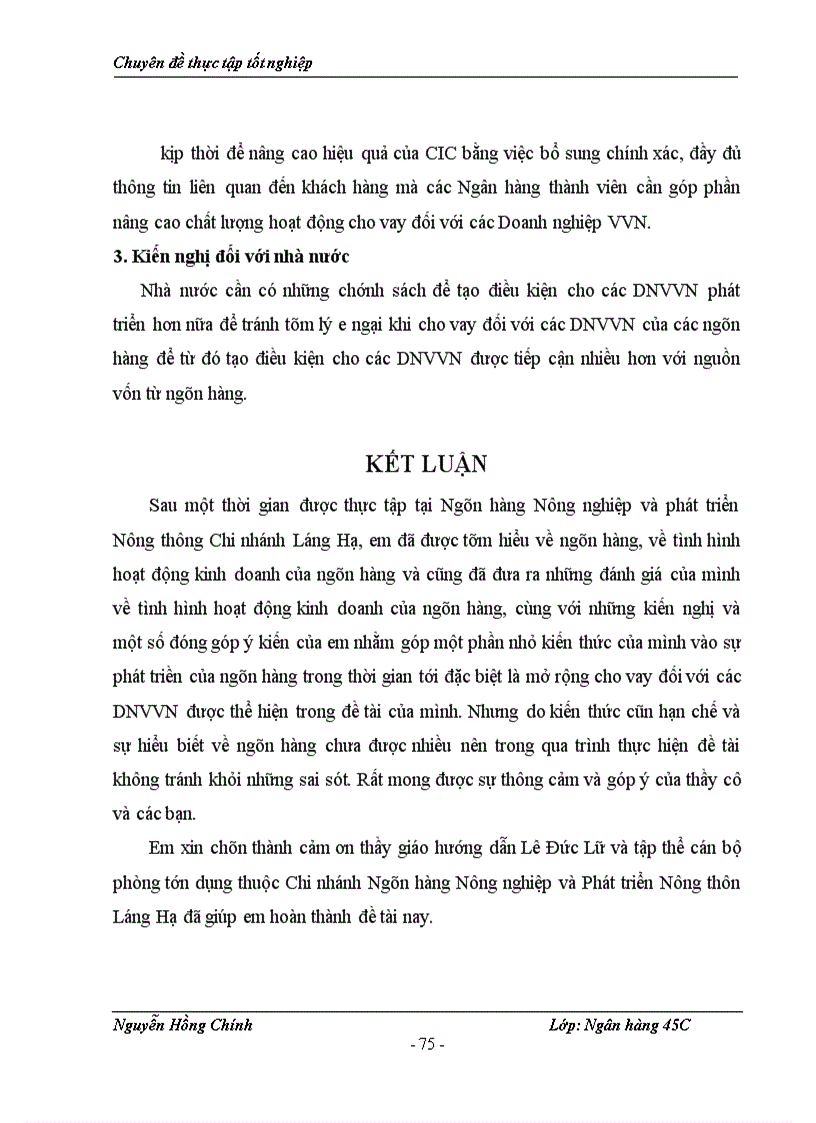 image for page Mở rộng tín dụng đối với doanh nghiệp vừa và nhỏ tại Chi nhánh Ngân hàng Nông nghiệp và Phát triển Nông thôn Láng Hạ