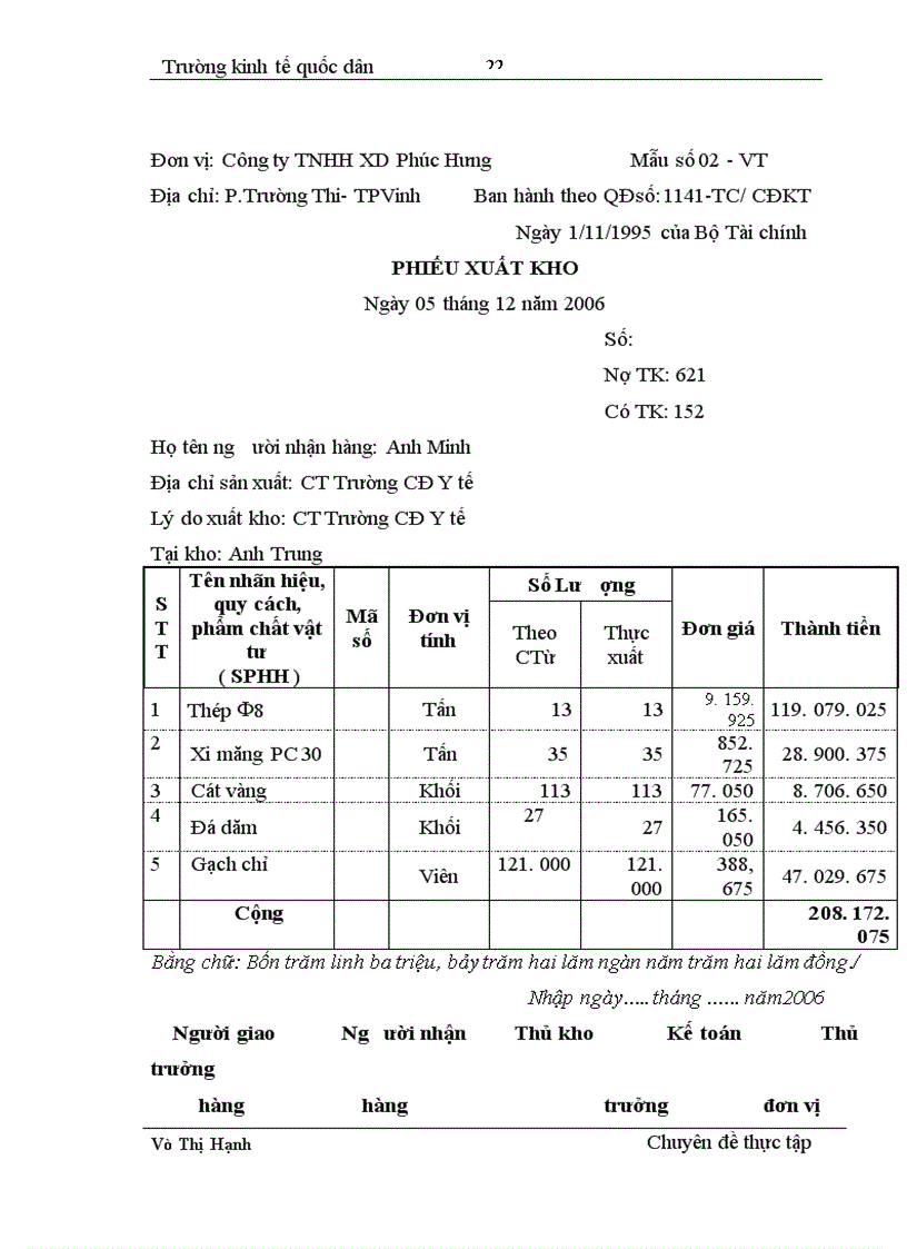 image for page Hoàn thiện kế toán chi phí sản xuất và tính giá thành sản phẩm tại Công ty Trách nhiệm Hữu hạn Xây dựng Phúc Hưng