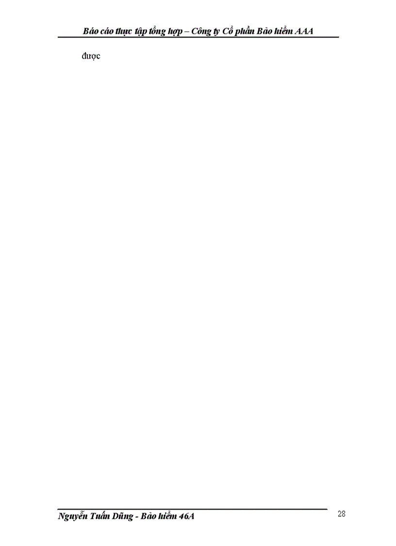 image for page Báo cáo thực tập tổng hợp – Công ty Cổ phần Bảo hiểm AAA