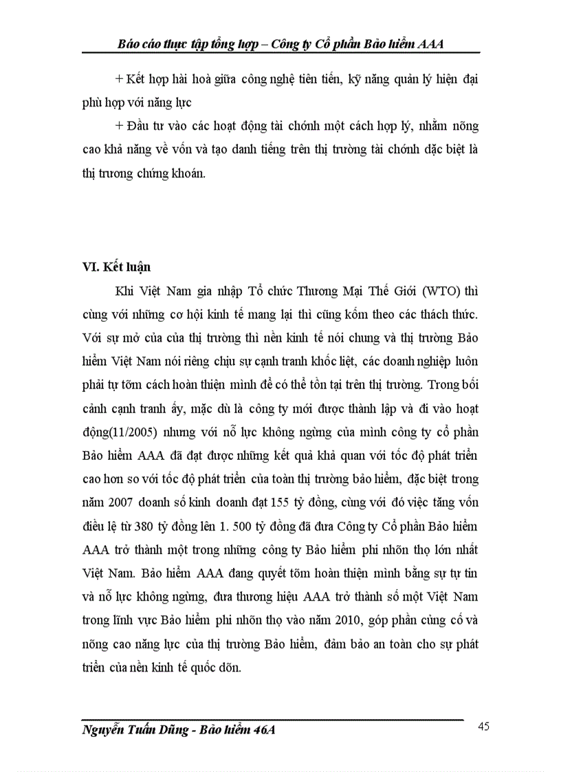 image for page Báo cáo thực tập tổng hợp – Công ty Cổ phần Bảo hiểm AAA