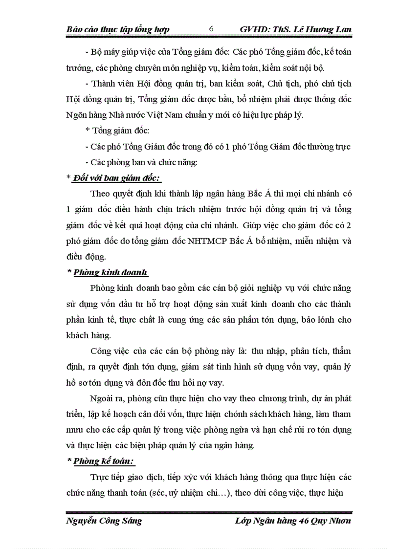 Báo cáo thực tập tổng hợp NGÂN HÀNG THƯƠNG MẠI CỔ PHẦN BẮC Á VÀ NGÂN HÀNG TMCP BẮC Á CHI NHÁNH HÀNG ĐẬU