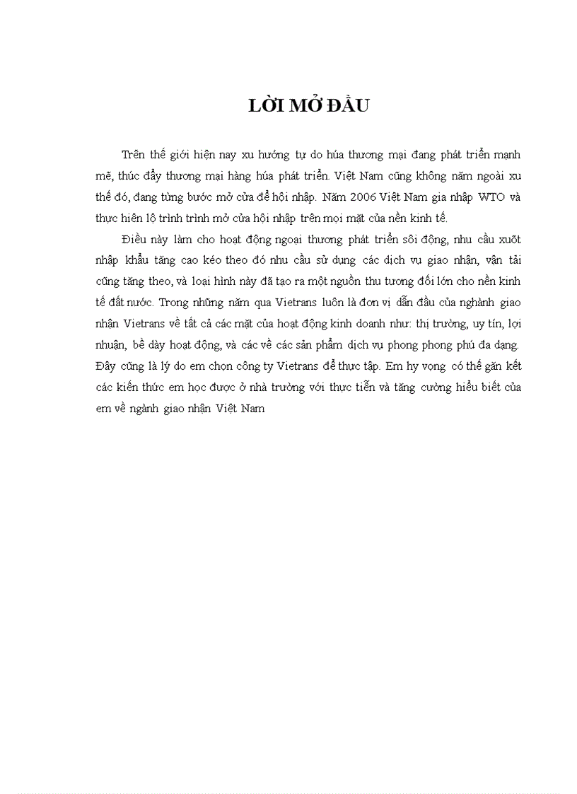 image for page Thực tập tổng hợp CÔNG TY GIAO NHẬN VẬN KHO VẬN NGOẠI THƯƠNG VIETRANS