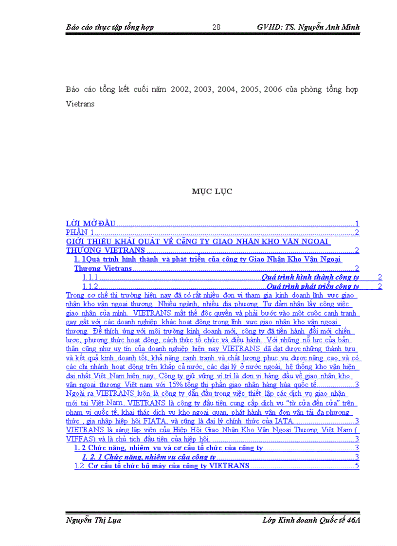 image for page Thực tập tổng hợp CÔNG TY GIAO NHẬN VẬN KHO VẬN NGOẠI THƯƠNG VIETRANS