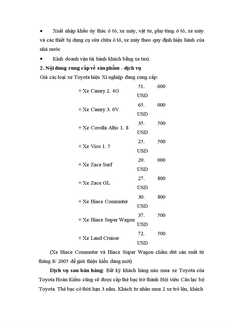 image for page Báo cáo tổng hợp tại XÍ NGHIỆP TOYOTA HOÀN KIẾM HÀ NỘI