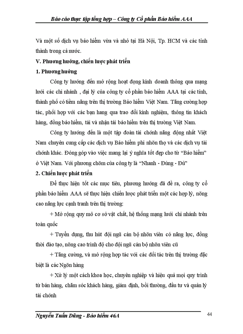 image for page Báo cáo thực tập tổng hợp về Công ty Cổ phần Bảo hiểm AAA
