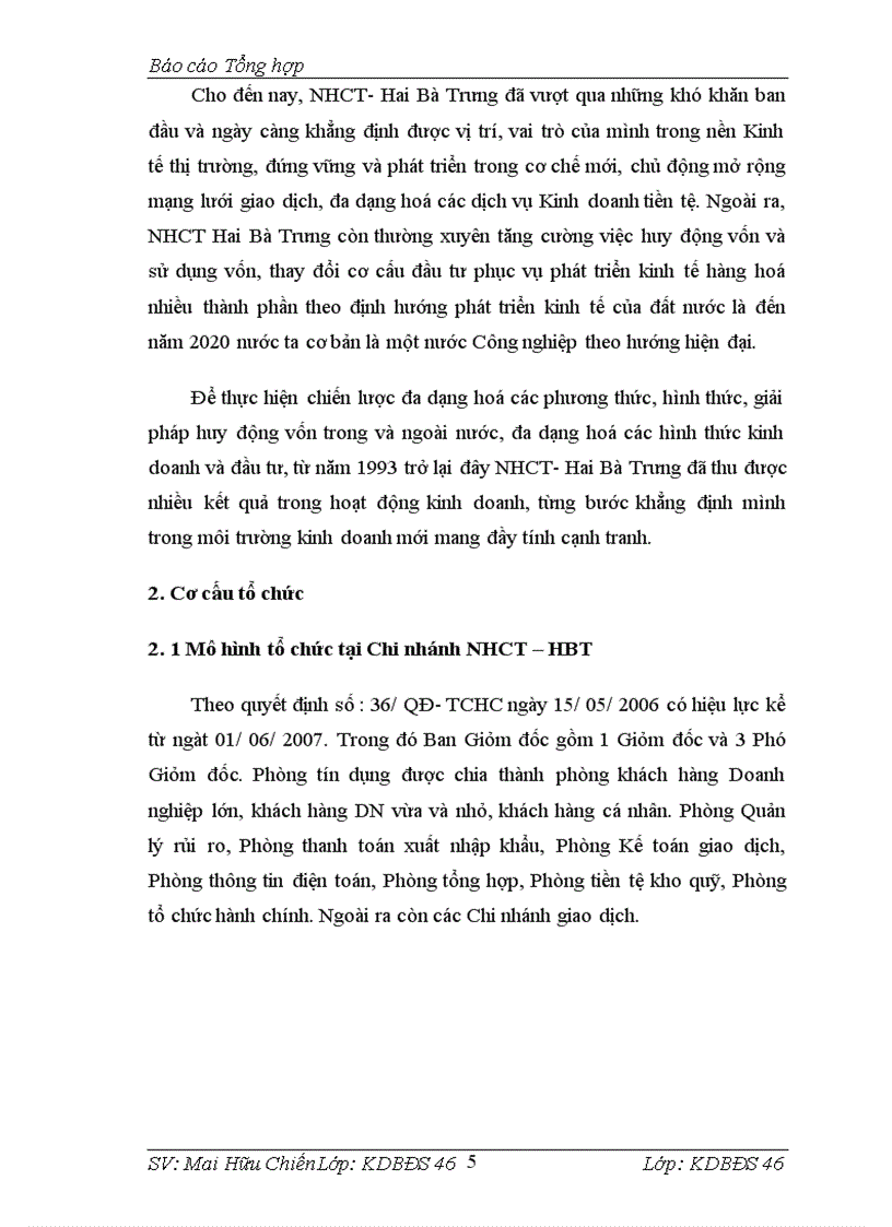 image for page Báo cáo Tổng hợp về Chi nhánh Ngân hàng Công Thương Hai Bà Trưng